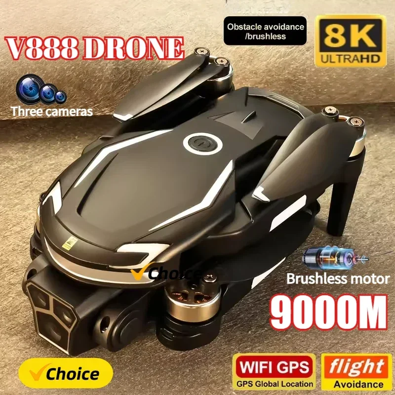 Nuevo Dron V888 8K GPS con Tri - Drone Gps Mount reseña y precio